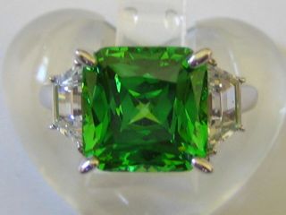 Nr Fine Vtg 925 Silver Emerald Cut Art Deco Style Gem Set Ring - Uk Size I 1/2