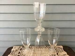 Set Of 4 Vtg Anchor Hocking Clear Glass Boopie Footed Iced Tea Glasses 6 7/8 "