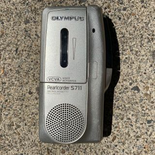 Olympus S701 Vintage Handheld Micro - Cassette Voice Recorder Silver Pearlcorder