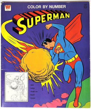S333 Vintage: Superman Color By Number From Whitman Publishing Co.  (1966)