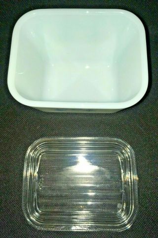 VINTAGE PYREX Snowflake Garland Small Refrigerator Dish 501B w Lid 1.  5 Cup 2
