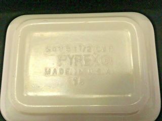 VINTAGE PYREX Snowflake Garland Small Refrigerator Dish 501B w Lid 1.  5 Cup 3