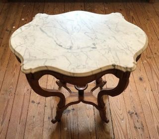 Antique White Marble Topped Coffee Table