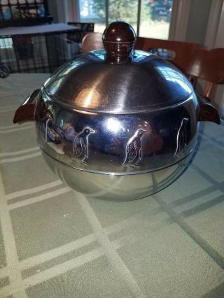 Penguin West Bend Company Vintage Hot And Cold Stainless Steel Server Cookware