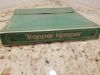 Vintage 1980s Dark Green Mead Trapper Keeper Folder Binder.  Very 2