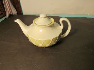 Vintage Porcelier Vitreous China Teapot 6 Cup Basket Weave Design 1940