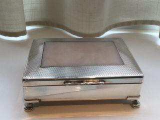 Vintage Aristocratic Silver Plated And Faux Onyx Cigarette / Trinket Box