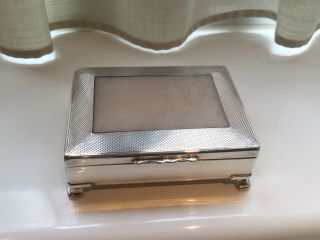 VINTAGE ARISTOCRATIC SILVER PLATED AND FAUX ONYX CIGARETTE / TRINKET BOX 2