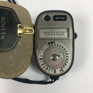 Vintage Weston Instruments Universal Exposure Meter Model 348 W/ Case Usa
