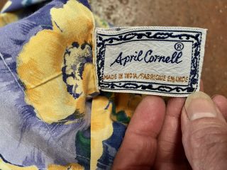 Vtg.  April Cornell French Country Yellow/Blue REVERSE Cotton FULL/QU DUVET 2