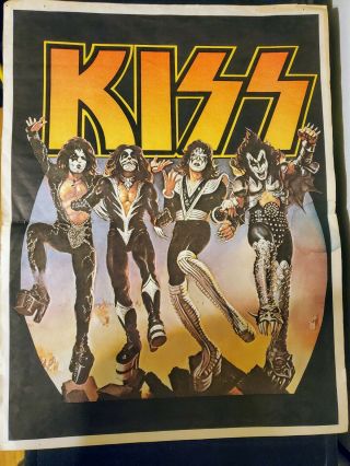 Kiss Destroyer Poster Carnival Size Vintage Rare Gene Paul Ace Peter