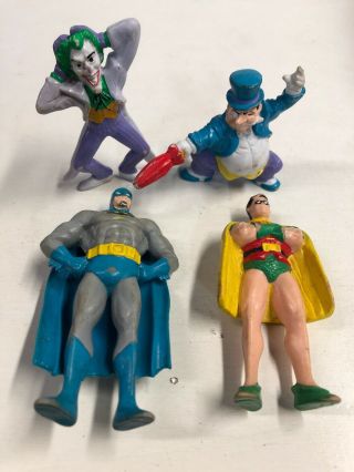Vintage 1989 Dc Applause Batman And Robin Penguin Joker Pvc Figures Rare M5