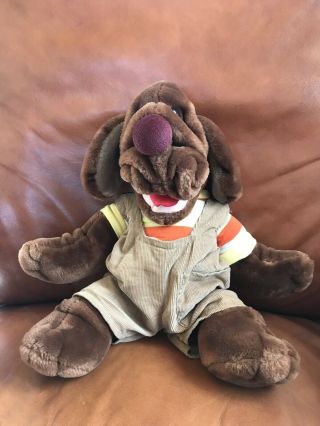 Wrinkles 17 " Dog Ganz Bros Hand Puppet Outfit Plush Toy Vintage Leather Tag