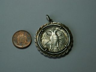 Big Un Researched Vintage Coin Pendant Russian ?? Eagle Metal Detecting Detector