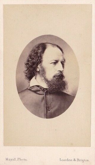 Carte De Visite Cdv Vintage 1860s Alfred Lord Tennyson Poet Mayall