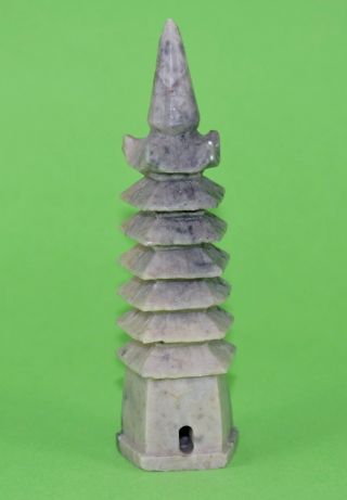 Vintage Chinese Carved Soapstone Pagoda Temple