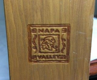 Vintage Napa Valley Box Company 100 Slot Cassette Tape Wooden Wall Rack Holder 2