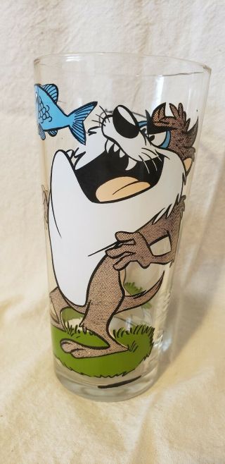 Looney Tunes Collector Glass Pepsi 1976 Vintage Tazmanian Devil And Porky Pig