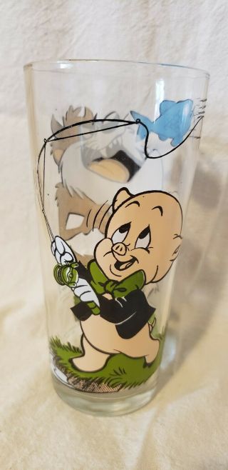 Looney Tunes Collector Glass Pepsi 1976 Vintage Tazmanian Devil and Porky Pig 3