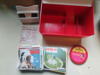Vintage Gaf 1970’s View - Master Red/white Viewer And Reels
