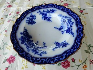 Vintage Stanley Pottery “touraine” England Flow Blue Soup Bowl Nr.  2
