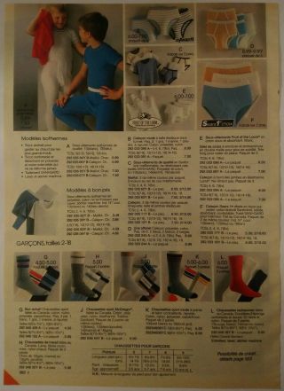 1986 Vintage PAPER PRINT AD fashion snow clothes socks briefs underwear 2