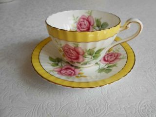 Vintage Paragon Yellow Pink Roses Teacup & Saucer