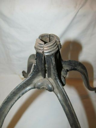 Vintage Folding 4 leg Cast Iron Stand Base with Wheels 3