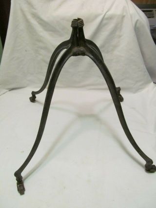 Vintage Folding 4 leg Cast Iron Stand Base with Wheels 4