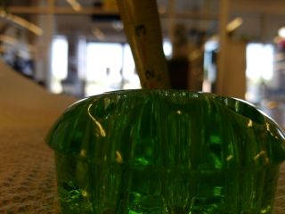 Vintage Depression Glass 11 Hole Green FLower Frog 5