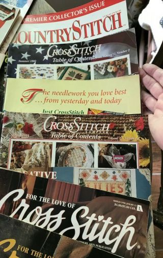 Huge Vtg Lot—57 Cross Stitch magazines,  books,  patterns—80s,  90s,  Estate Unique 2