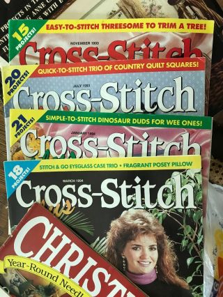 Huge Vtg Lot—57 Cross Stitch magazines,  books,  patterns—80s,  90s,  Estate Unique 6