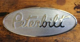Vintage Peterbilt Hood Emblem 8” X 3 3/8” Chrome