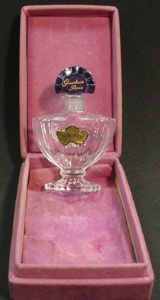 Vintage 3 " Shalimar Perfume Bottle By Guerlain Paris France W Label Empty