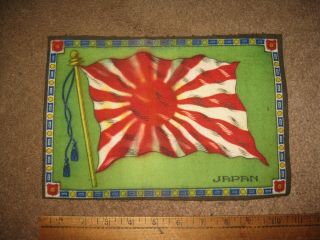 Vintage Large 10 - 3/4 " X 7 - 1/4 " 1910 Tobacco Cigarette Cigar Felt Japan Flag