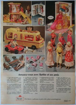 1977 Vintage Paper Print Ad Barbie Doll Beauty Fashion Plaza Charlie 