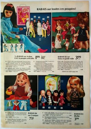 1973 Vintage Paper Print Ad Action Girl Dana Blythe Crumpet Dawn Friends Doll
