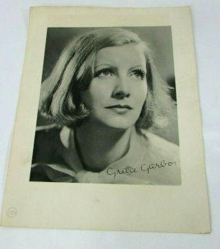 Mgm Greta Garbo Facsimile Autographed Vintage Matte Print Metro Goldwynn Mayer