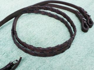 Vintage English Laced Horse Reins 5/8 " Wide - Guc