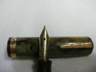 Vintage Brown Marbled Waterman ' s Lady Patricia Fountain Pen 5