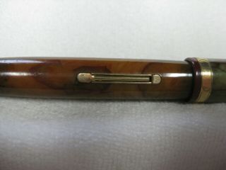 Vintage Brown Marbled Waterman ' s Lady Patricia Fountain Pen 7