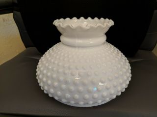 Vintage Hobnail Milk Glass Shade For Hurricane Oil Electric Table Student Lamp