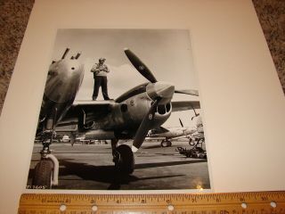 Vintage Military Airplane Aircraft Photo Photograph 8x10 Airport Base View