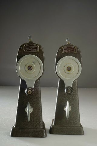 Vintage Pair Bell & Howell 16mm Filmo Rewind Winding Editing Towers Reels Roller