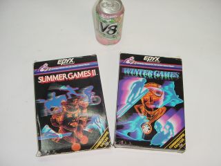 Vintage Epyx Software Summer Winter Games Commodore 64 128 Computer Booklet Disk