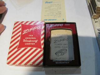 Vintage Zippo Lighter Red Striped Box Only For No 200 Brush Finish