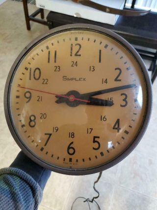 Vintage Simplex Clock Old Simplex Wall Clock Industrial Clock 10 " Simplex Clock