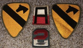 4 - Vintage Patches 1st Cavalry Division U.  S.  Army Usa Made Class A Uniform Sleeve