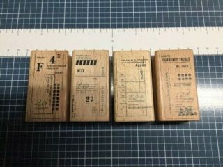 Receipt Stubs,  Transport Vintage Style Wooden Rubber Stamps For Journaling,  Scrap