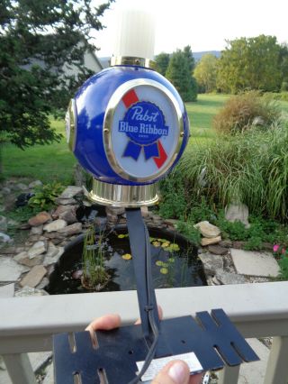 Vintage " Pabst Blue Ribbon Beer " Lighted Globe Sconce Bar Sign Register Light